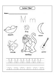 English Worksheet: letter m