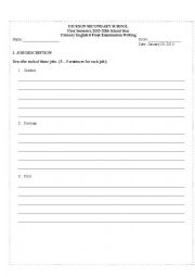 English Worksheet: Job Description/ Solar System Test