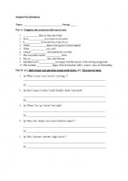 English Worksheet: Simple Past