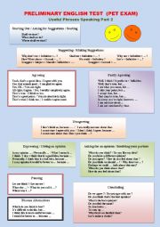 English Worksheet: PRELIMINARY ENGLISH TEST SPEAKING PART 2