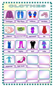 English Worksheet: clothes 2