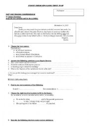 English Worksheet: test about writing letters