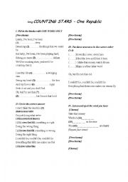 English Worksheet: Song- Counting stars