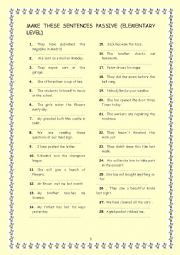 English Worksheet: PASSIVES 