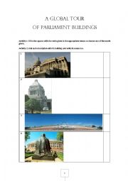 English Worksheet: A tour of parliament buildings