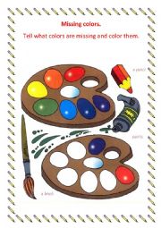 English Worksheet: The missing colours