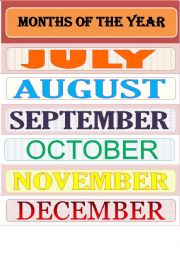 English Worksheet: MONTHS OF THE YEAR ( POSTER )