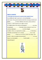 English Worksheet: child labour