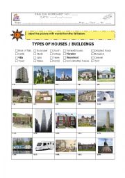English Worksheet: Types of houses