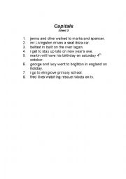 English Worksheet: Capital Letters