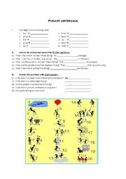 English Worksheet: PRESENT CONTINUOUS