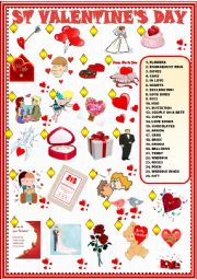 English Worksheet: St Valentines day: matching