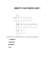 English Worksheet: whats your friend like