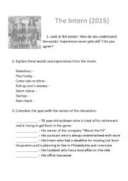 English Worksheet: The Intern