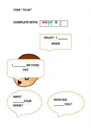 English Worksheet: verb to be