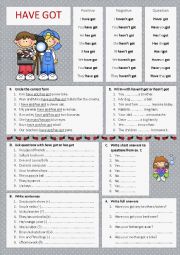 English Worksheet: Have got + B&W