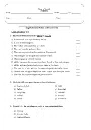 English Worksheet: Listening test about the 10th grade topic Youth, Mobility and Languages