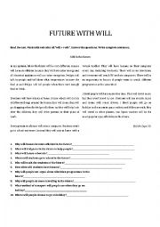 English Worksheet: Life in the future