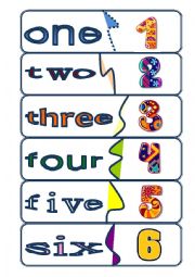 NUMBERS puzzle to match