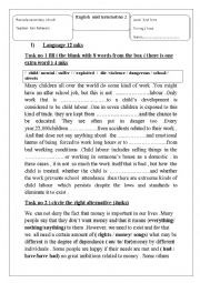 English Worksheet: mid term test no 2   for 2nd form 
