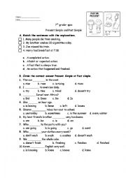 English Worksheet: present simple and past simple