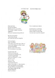 English Worksheet: MY FAMILY RAP