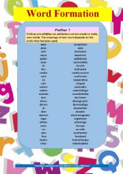 English Worksheet: Prefixes 