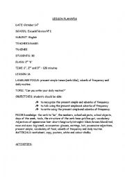 English Worksheet: Can you write your routine?