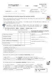 English Worksheet: Reading comprehension