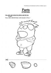 English Worksheet: Parts by Tedd Arnold Sticker worksheet