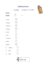 English Worksheet: Syllables and Stress 