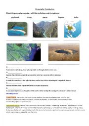 English Worksheet: Geographical Features