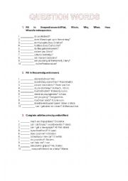 English Worksheet: Question Words worksheet