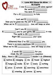 Love Will Keep Us Alive ~ Eagles - Listening Exercise + Key