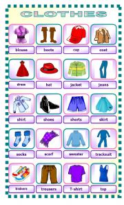 English Worksheet: Clothes