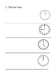 English Worksheet: Telling the time