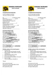 English Worksheet: Banana Pancakes song activity