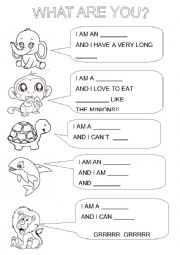 English Worksheet: What animal are you?