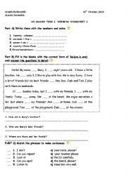 English Worksheet: worksheet