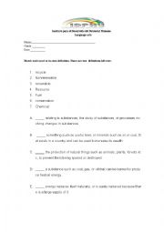 English Worksheet: vocabulary test