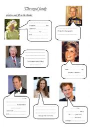 English Worksheet: The royal family