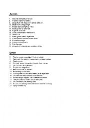 English Worksheet: Crossword Puzzle - Food