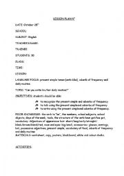 English Worksheet: Can you write his/her daily routine?