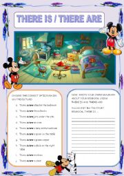 English Worksheet: THERE IS AND THERE ARE