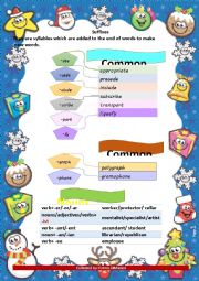 English Worksheet: Suffixes