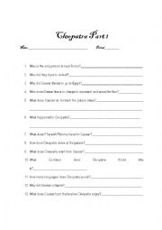 English Worksheet: Cleopatra Disc 1