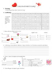 English Worksheet: Valentines Day