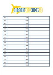 Tourism - Airport Codes