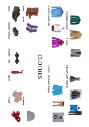 English Worksheet: clothes / uniform vocabulary