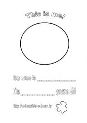 English Worksheet: This is me!